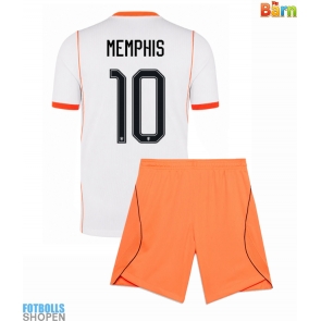 Billiga Nederländerna Memphis Depay #10 Bortatröja Barn VM 2026 Kortärmad (+ Korta byxor)